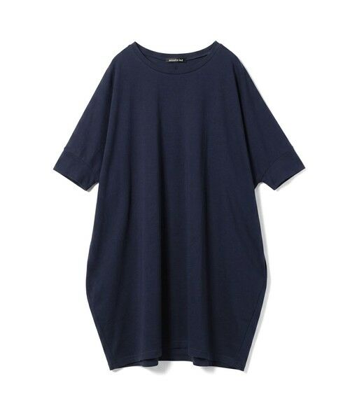 mizuiro ind / ミズイロインド カットソー | mizuiro ind ワイドクルーネックチュニック(ネイビー(color77))