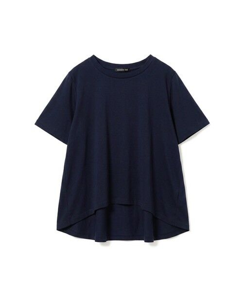 mizuiro ind / ミズイロインド カットソー | mizuiro ind フレアクルーネックTシャツ(ネイビー(color77))