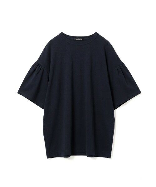 mizuiro ind / ミズイロインド カットソー | mizuiro ind ギャザースリーブワイドTシャツ（ネイビー(color77)）