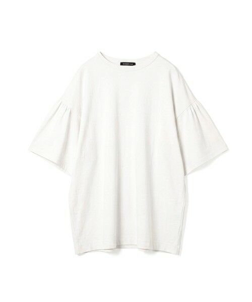 mizuiro ind / ミズイロインド カットソー | mizuiro ind ギャザースリーブワイドTシャツ（オフホワイト(color11)）