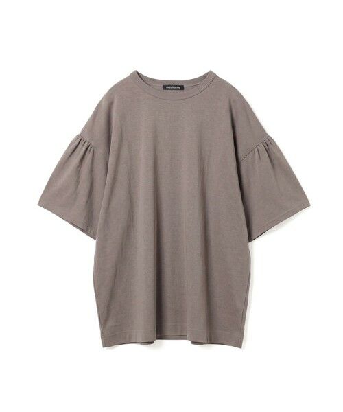 mizuiro ind / ミズイロインド カットソー | mizuiro ind ギャザースリーブワイドTシャツ（グレージュ(color20)）