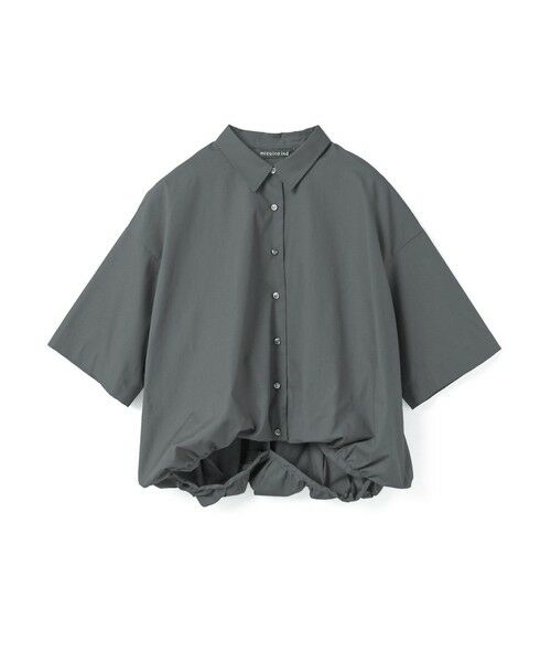 mizuiro ind / ミズイロインド シャツ・ブラウス | mizuiro ind ハーフスリーブバルーンシャツ(ダークグレーA(color92A))