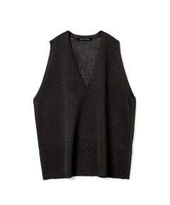 mizuiro ind / ミズイロインド ベスト | mizuiro ind リネンライクVネックワイドベスト