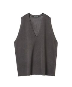 mizuiro ind / ミズイロインド ベスト | mizuiro ind リネンライクVネックワイドベスト