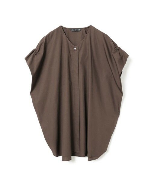 mizuiro ind / ミズイロインド シャツ・ブラウス | mizuiro ind Vネックワイドチュニックシャツ（ブラウン(color45)）