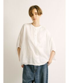 mizuiro ind / ミズイロインド シャツ・ブラウス | mizuiro ind リネンスタンドカラーコクーンシャツ