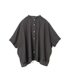 mizuiro ind / ミズイロインド シャツ・ブラウス | mizuiro ind コットンリネンスタンドカラーワイドシャツ