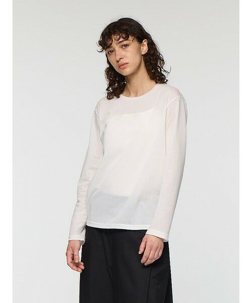 mizuiro ind / ミズイロインド カットソー | mizuiro ind トリコットロングスリーブクルーネックTシャツ(オフホワイト(color11))