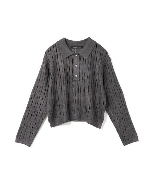 mizuiro ind / ミズイロインド ニット・セーター | mizuiro ind 箔プリントメッシュポロニット | 詳細2