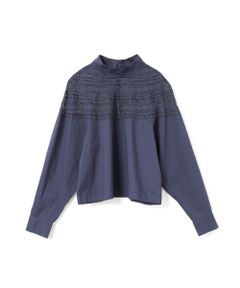 mizuiro ind / ミズイロインド シャツ・ブラウス | mizuiro ind レースヨークハイネックシャツ