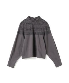 mizuiro ind / ミズイロインド シャツ・ブラウス | mizuiro ind レースヨークハイネックシャツ