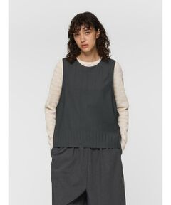 mizuiro ind プリーツヘムショートベスト
