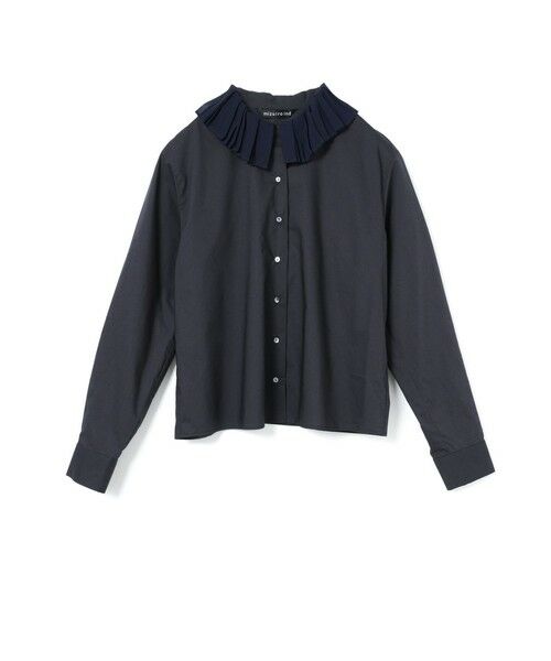mizuiro ind / ミズイロインド シャツ・ブラウス | mizuiro ind プリーツカラーシャツ(ネイビー(color77))