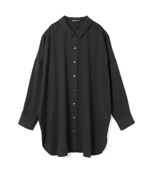 mizuiro ind / ミズイロインド シャツ・ブラウス | mizuiro ind T/Rワイドチュニックシャツ（ブラック(color99)）