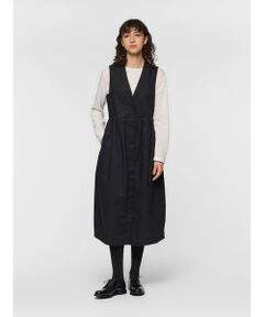 mizuiro ind / ミズイロインド ロング・マキシ丈ワンピース | mizuiro ind Ｖネックウエストギャザージレワンピース