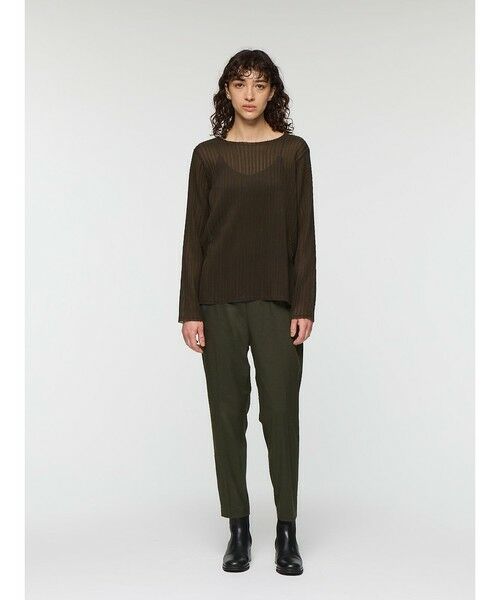 mizuiro ind / ミズイロインド その他パンツ | mizuiro ind T/Rセンタープレスパンツ(ブラウン(color44))