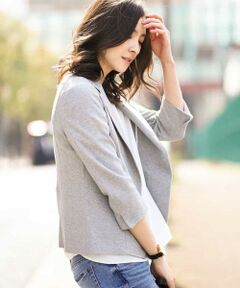 MK MICHEL KLEIN / エムケーミッシェルクラン テーラードジャケット | 【洗える】ニットテーラードジャケット