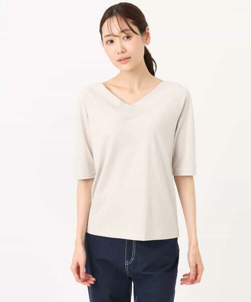 MK MICHEL KLEIN / エムケーミッシェルクラン カットソー | 2wayネックデザインポンチカットソー/接触冷感/UVカット/洗える | 詳細12