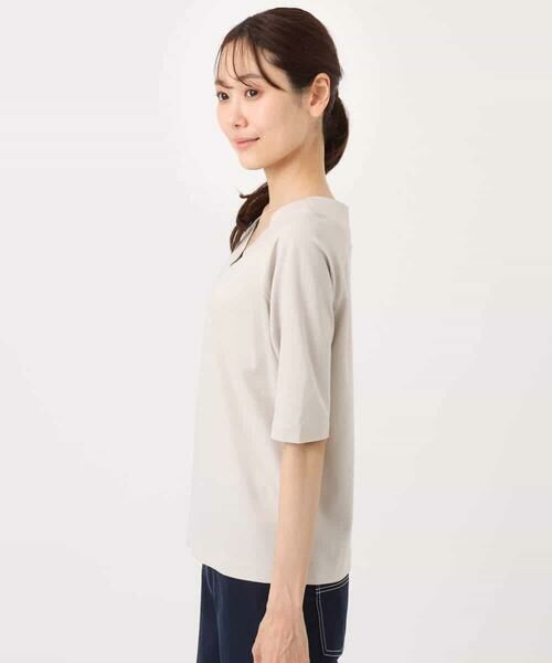 MK MICHEL KLEIN / エムケーミッシェルクラン カットソー | 2wayネックデザインポンチカットソー/接触冷感/UVカット/洗える | 詳細13