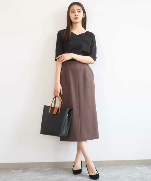 MK MICHEL KLEIN / エムケーミッシェルクラン カットソー | 2wayネックデザインポンチカットソー/接触冷感/UVカット/洗える | 詳細2