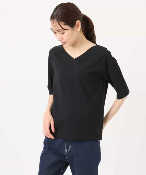 MK MICHEL KLEIN / エムケーミッシェルクラン カットソー | 2wayネックデザインポンチカットソー/接触冷感/UVカット/洗える | 詳細20