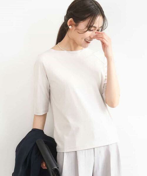 MK MICHEL KLEIN / エムケーミッシェルクラン カットソー | 2wayネックデザインポンチカットソー/接触冷感/UVカット/洗える | 詳細9