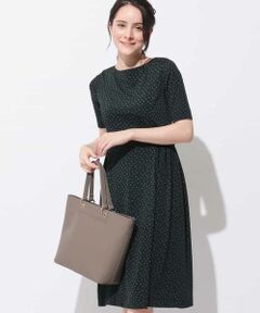 MK MICHEL KLEIN / エムケーミッシェルクラン ロング・マキシ丈ワンピース | 【イージーケア】スクエアドット柄ワンピース