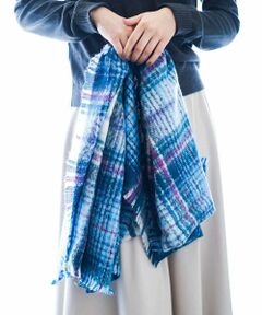 MK MICHEL KLEIN / エムケーミッシェルクラン マフラー・ショール・スヌード・ストール | 【洗える】ドイツ製チェック柄ストール(大判タイプ)