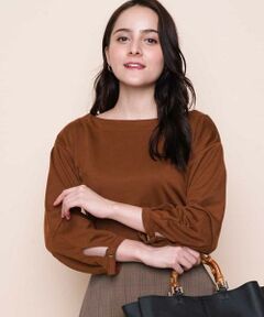 MK MICHEL KLEIN / エムケーミッシェルクラン カットソー | 【洗える】ボートネックポンチカットソー