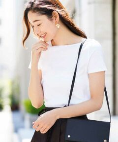 MK MICHEL KLEIN / エムケーミッシェルクラン カットソー | 【洗える】ストライプチュールコンパクトカットソー