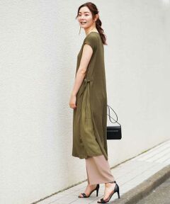 MK MICHEL KLEIN / エムケーミッシェルクラン ロング・マキシ丈ワンピース | 【洗える】ワイドテレコワンピース