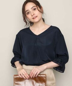 MK MICHEL KLEIN / エムケーミッシェルクラン シャツ・ブラウス | 【洗える】ギャザースリーブブラウス