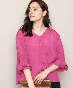 MK MICHEL KLEIN / エムケーミッシェルクラン シャツ・ブラウス | 【洗える】ギャザースリーブブラウス