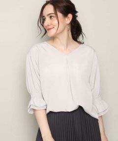 MK MICHEL KLEIN / エムケーミッシェルクラン シャツ・ブラウス | 【洗える】ギャザースリーブブラウス