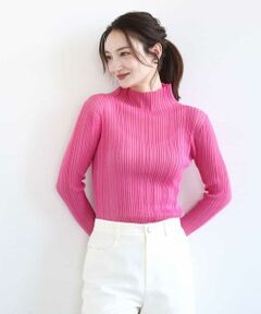 MK MICHEL KLEIN / エムケーミッシェルクラン ニット・セーター | ハイネックシアーリブニット/洗える