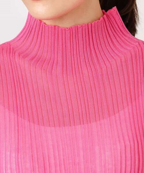 MK MICHEL KLEIN / エムケーミッシェルクラン ニット・セーター | ハイネックシアーリブニット/洗える | 詳細11