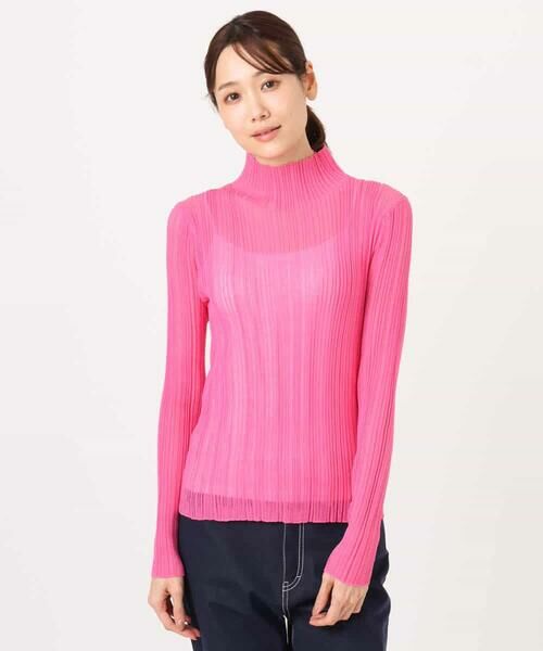 MK MICHEL KLEIN / エムケーミッシェルクラン ニット・セーター | ハイネックシアーリブニット/洗える | 詳細8