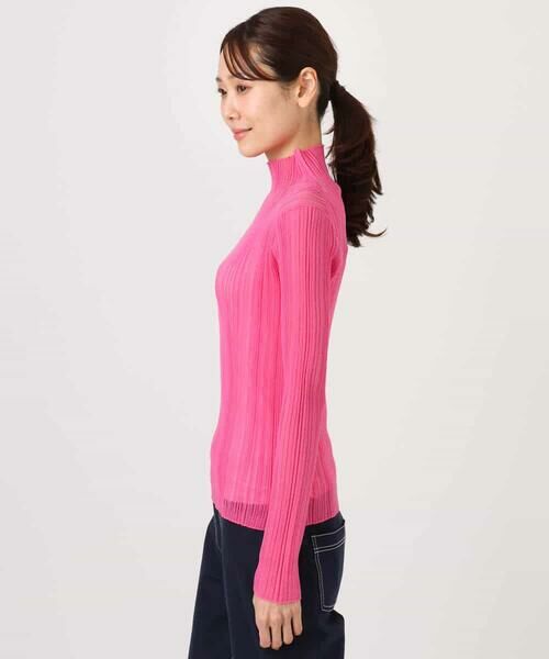 MK MICHEL KLEIN / エムケーミッシェルクラン ニット・セーター | ハイネックシアーリブニット/洗える | 詳細9