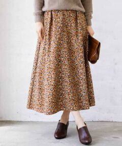 MK MICHEL KLEIN / エムケーミッシェルクラン ロング・マキシ丈スカート | 【洗濯機で洗える】フラワー幾何柄スカート