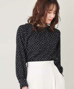 MK MICHEL KLEIN / エムケーミッシェルクラン シャツ・ブラウス | 【洗える】ドット柄ギャザーブラウス