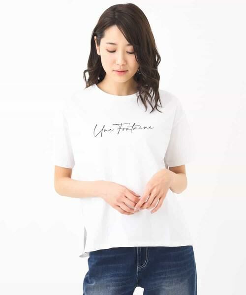 MK MICHEL KLEIN / エムケーミッシェルクラン カットソー | 【洗濯機で洗える】リラックスロゴTシャツ | 詳細1