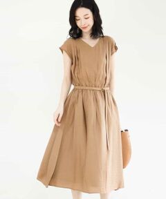 MK MICHEL KLEIN / エムケーミッシェルクラン ロング・マキシ丈ワンピース | Vネック楊柳ワンピース