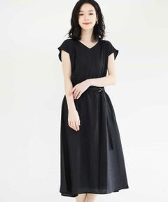 MK MICHEL KLEIN / エムケーミッシェルクラン ロング・マキシ丈ワンピース | Vネック楊柳ワンピース