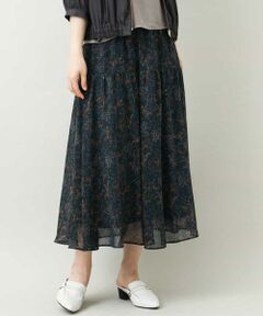 MK MICHEL KLEIN / エムケーミッシェルクラン ロング・マキシ丈スカート | 【洗える】ペイズリー柄ティアード切替えスカート