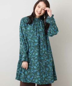 MK MICHEL KLEIN / エムケーミッシェルクラン ロング・マキシ丈ワンピース | 【洗える】更紗調ペイズリー柄チュニック丈ワンピース