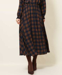 MK MICHEL KLEIN / エムケーミッシェルクラン ロング・マキシ丈スカート | 【洗濯機で洗える】チェック柄スカート