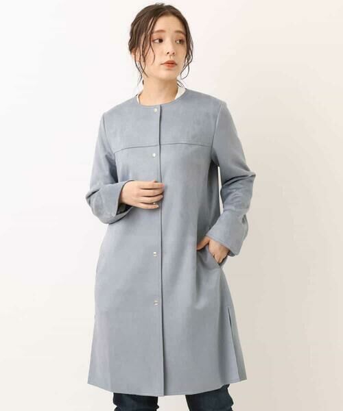 セール 洗える フェイクスエードノーカラーコート その他アウター Mk Michel Klein エムケーミッシェルクラン ファッション通販 タカシマヤファッションスクエア