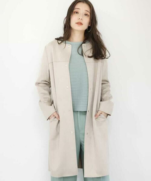 セール 洗える フェイクスエードノーカラーコート その他アウター Mk Michel Klein エムケーミッシェルクラン ファッション通販 タカシマヤファッションスクエア