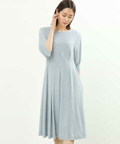 MK MICHEL KLEIN / エムケーミッシェルクラン ロング・マキシ丈ワンピース | 幾何柄ジャージーワンピース/イージーケア