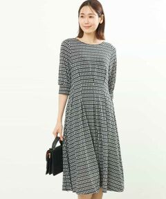 MK MICHEL KLEIN / エムケーミッシェルクラン ロング・マキシ丈ワンピース | 幾何柄ジャージーワンピース/イージーケア